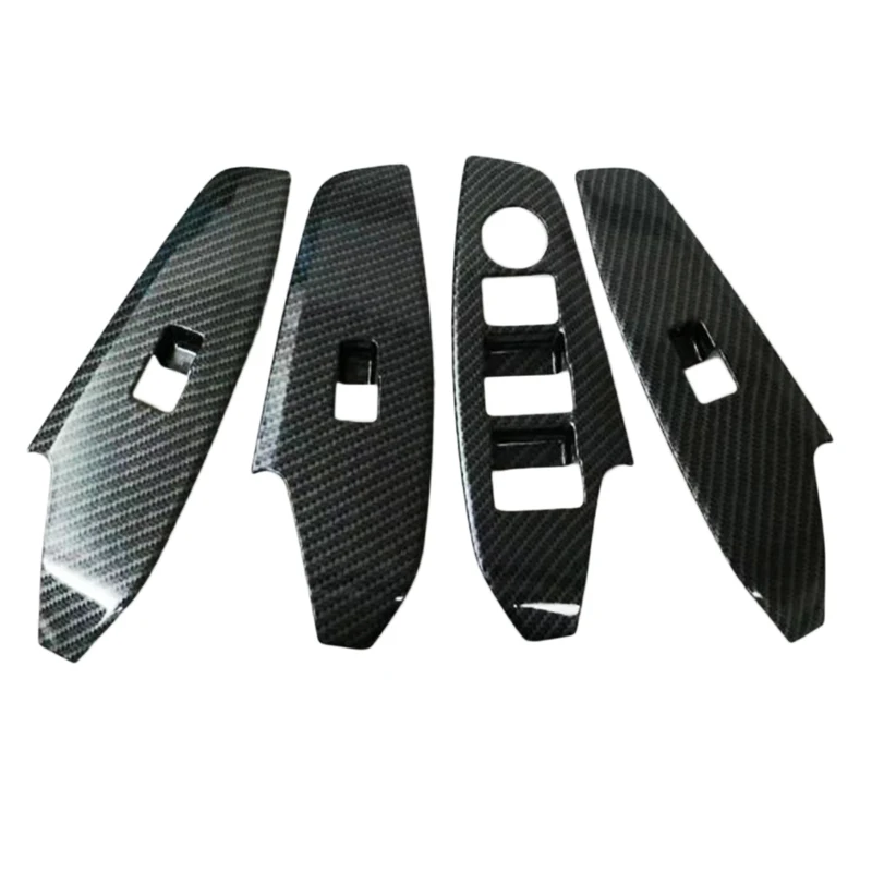 

Black Window Switch Sticker ABS Plastic 255* Control Panel Type Cover 4pcs