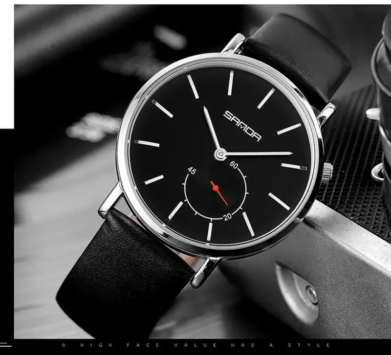 Часы мужские спортивные деловые с кожаным ремешком кварцевые 2019|Кварцевые часы| |