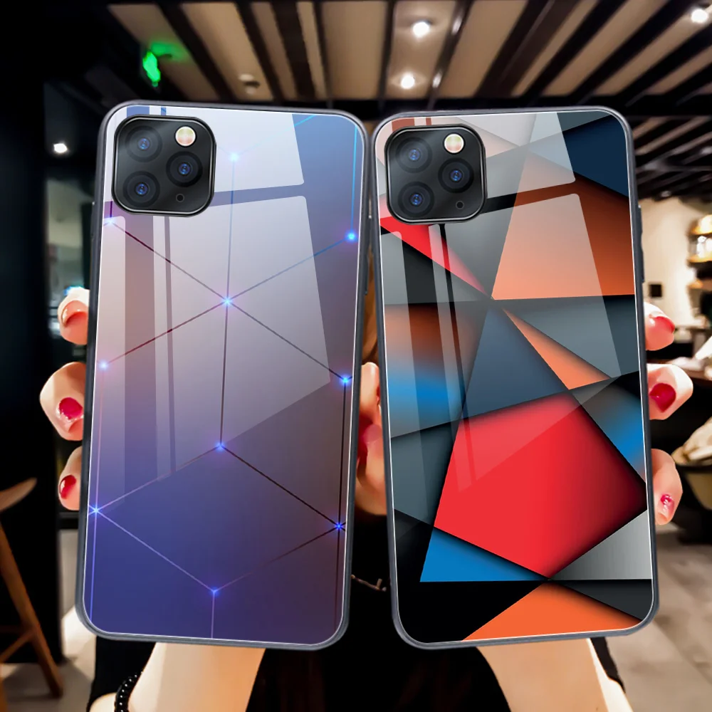 

ciciber Fashion Spatial Case for Iphone 12 case for Iphone 11 12 XR Pro XS MAX MINI X 7 8 6 6S Plus SE 2020 Tempered Glass Cover