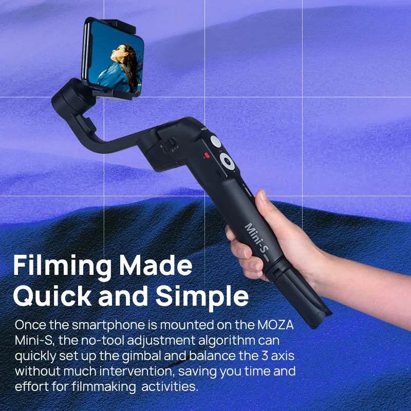 Складная MOZA Mini S 3 осевой ручной шарнирный стабилизатор для камеры iPhone IOS/Android