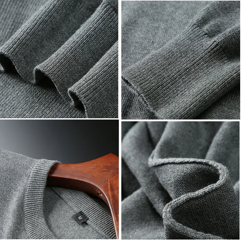 Мужской свитер вязаный с треугольным вырезом теплый зимний | Мужская одежда