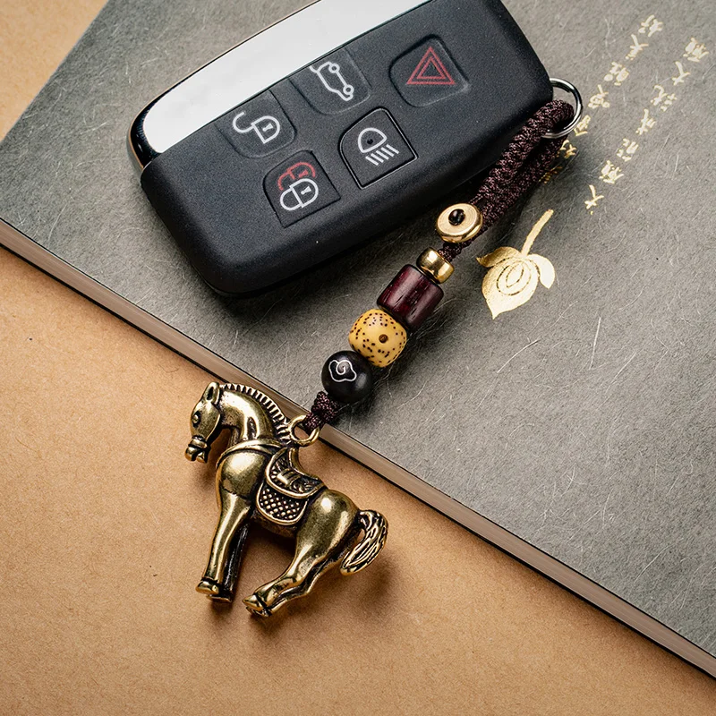 Бронзовые знак зодиака лошадь животные автомобильные брелки подвески старинные
