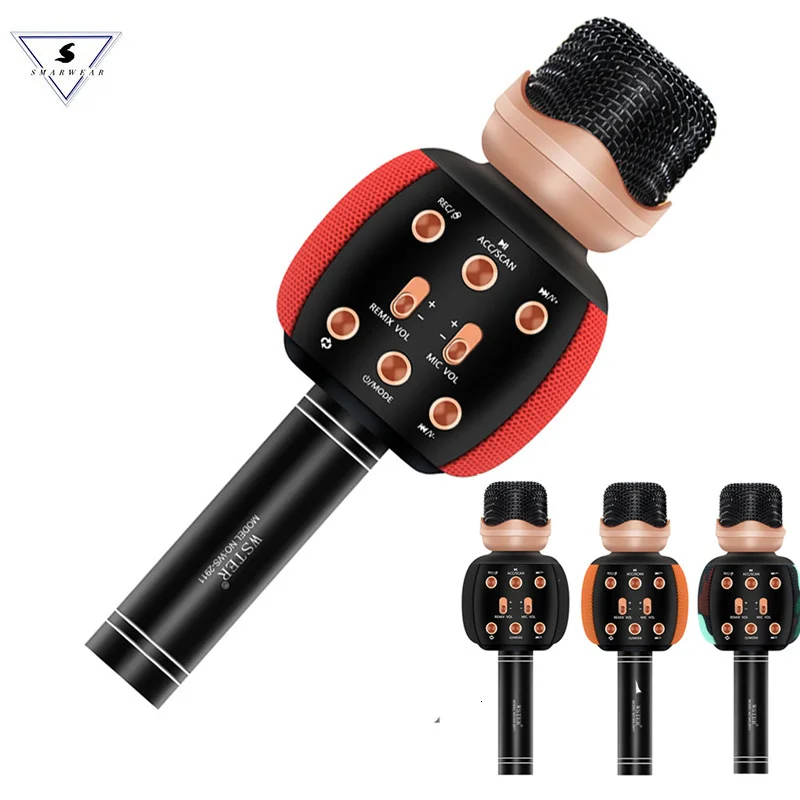 WSTER версия Bluetooth караоке микрофон беспроводной Профессиональный Динамик ручной