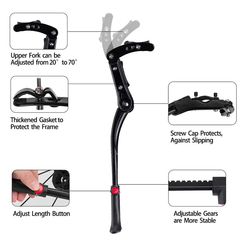 

2 Pcs Adjustable Mountain Bike Road Bike Side Mount Mountain Bike Mount Suitable for 29inch Bike/Road Bike/BMX/MTB,Etc