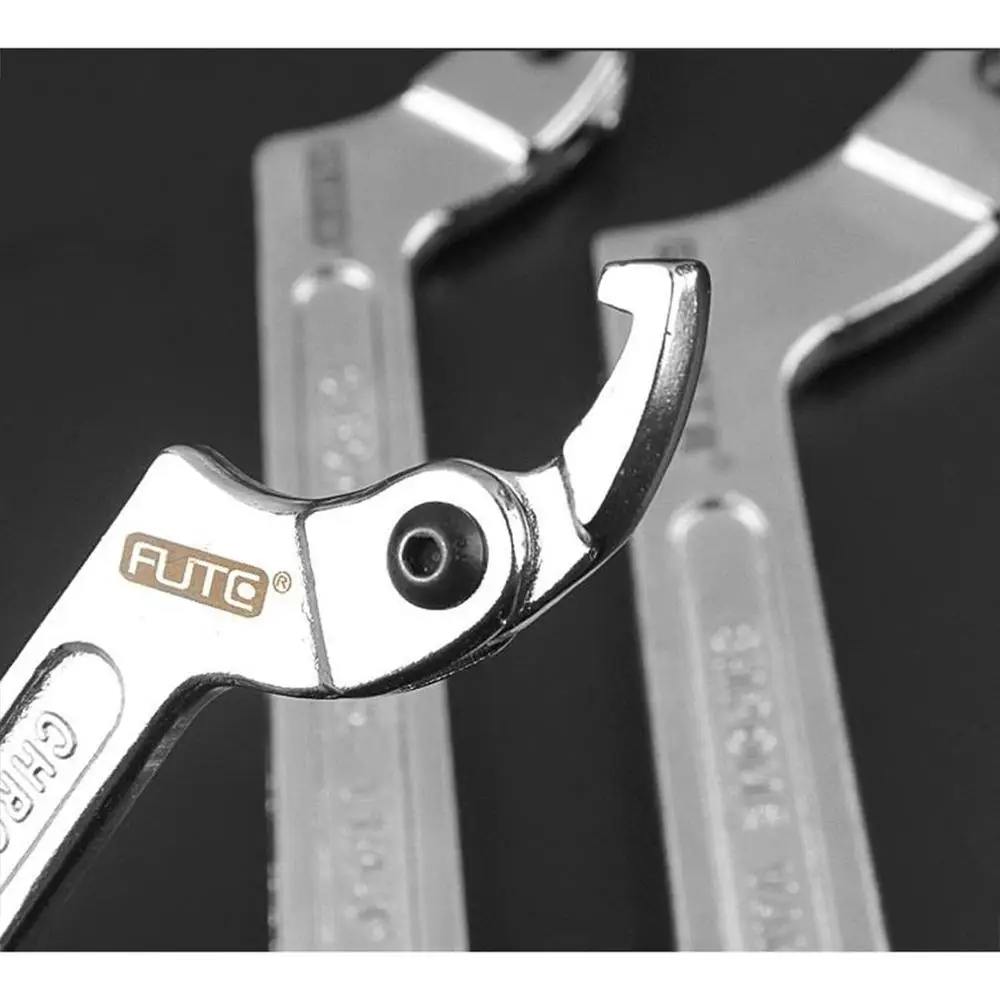 

Multifunctional Chrome Vanadium Adjustable Square Head and Round Head Spanner Hook Wrench Tools Hand Tool