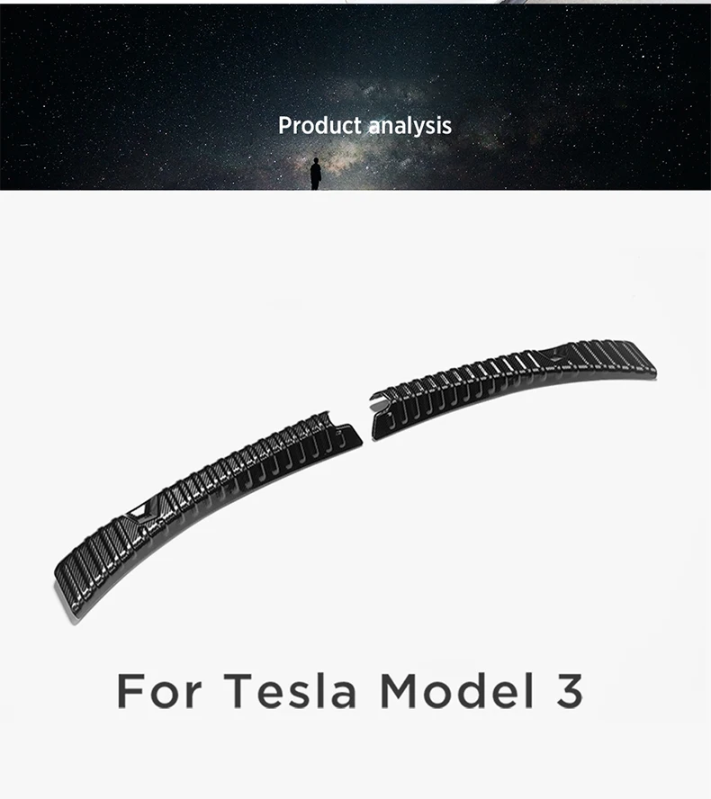 Lsrtw2017 для Tesla модель 3 Автомобильный задний порог для багажника защитная доска для интерьера Аксессуары для формовки