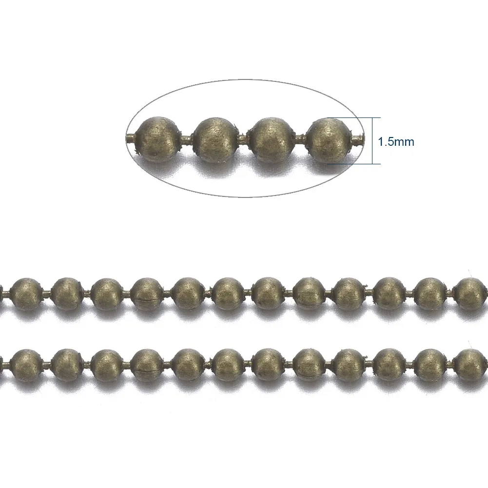 

Jewelry Findings Brass Ball Chains Lead Free & Nickel Free Antique Bronze 1.5mm
