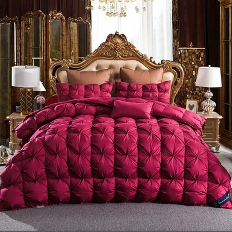 Наполнитель 95% гусиный пух Хлопок Ткань высокого уровня Стеганный килт Король