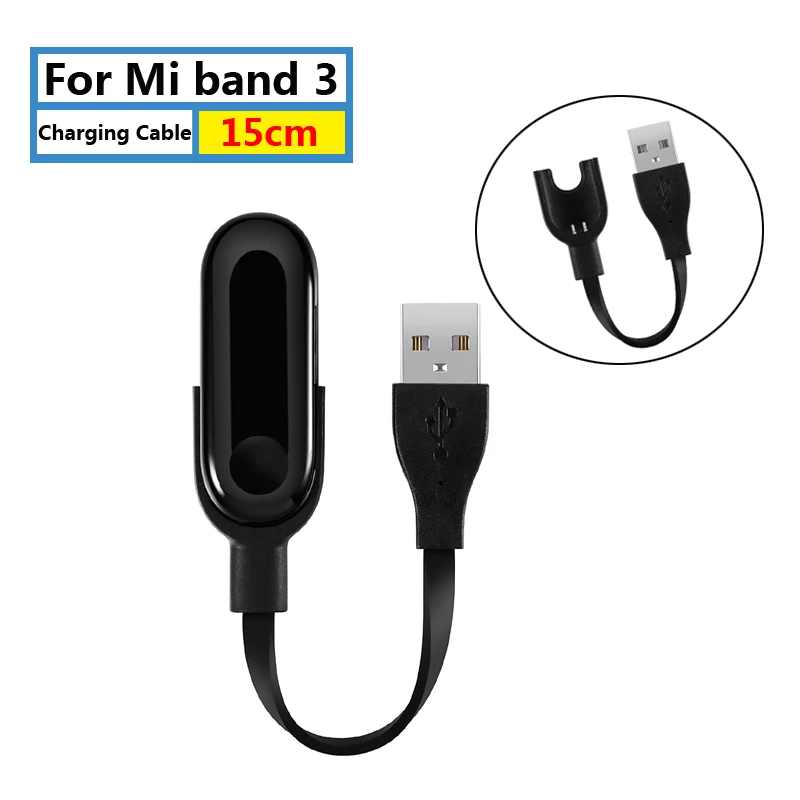 D 15cm for Mi 3 Разборки- Зарядное устройство адаптер 13/20/100 см зарядка через usb кабель для Xiaomi Mi Band 3/4/NFC умный Напульсники с креплением сзади Зарядное устройство - Цвет: D 15cm for Mi 3
