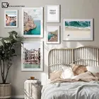 Италия, городское здание, фотография, холст, картина, морской пейзаж, постер, принт, настенное искусство, пейзаж, картина, Современное украшение для дома