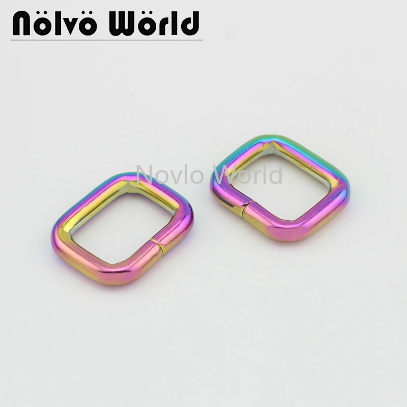 Nolvo World 5 20 100 шт. 20*15 мм 3/4 &quotРадужные металлические прямоугольные пряжки для