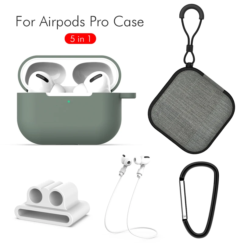 5 в 1 аксессуары для наушников Air Pods Pro беспроводные наушники Airpods чехол-сумка с