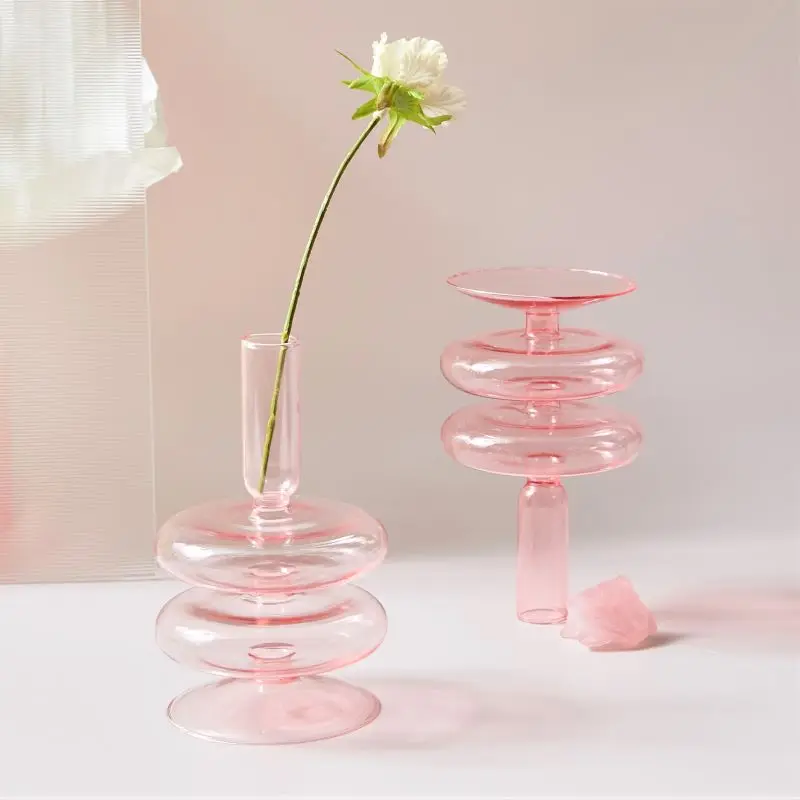 

1pc Clear Glass Candle Holder Pillar or Taper Candlesticks Holder Wedding Table Centerpieces Nordic Home Decoration Home Decore