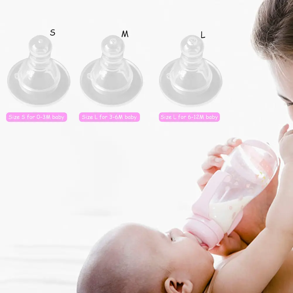 

1PCS Baby Breast Feeding Nipple Food Grade Safe Silicone Wide Caliber for Milk Bottle Pacifier Infant Newborn Soother Teether
