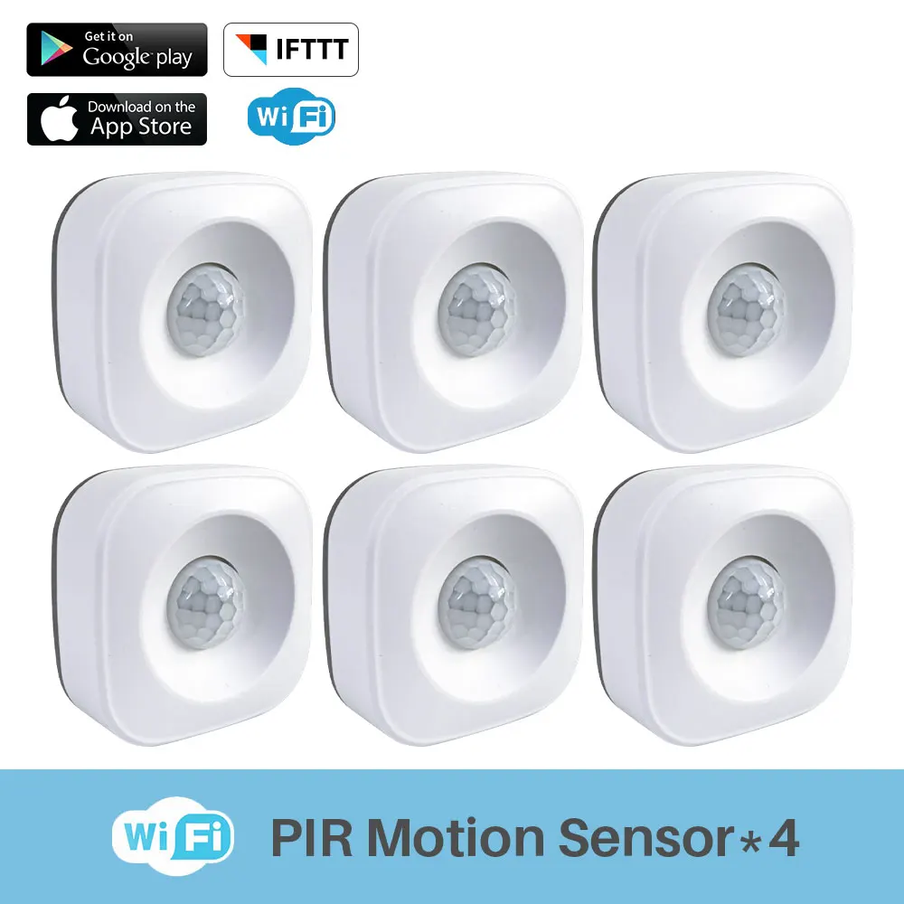 5 Pcs Умный Wi-Fi PIR датчик движения Инфракрасный телесный датчик сигнализации приложение дистанционное управление работает с IFTTT умный дом автоматизация - Цвет: 5 Pcs