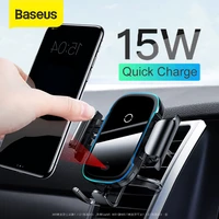 baseus 15w qi car wireless charger car phone vehicle holder electric holder wireless quick charger for iphone x xs 8 samsung s9