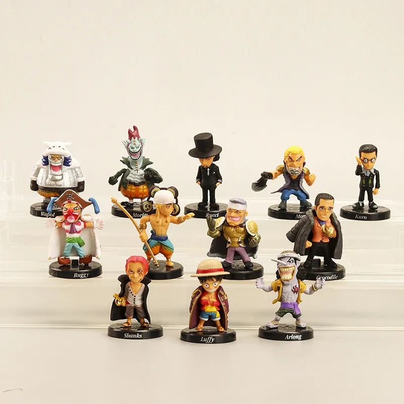 12 шт./компл. цельная фигурка Luffy Doll красные волосы Bucky Moonlight Moria Luki аниме модель