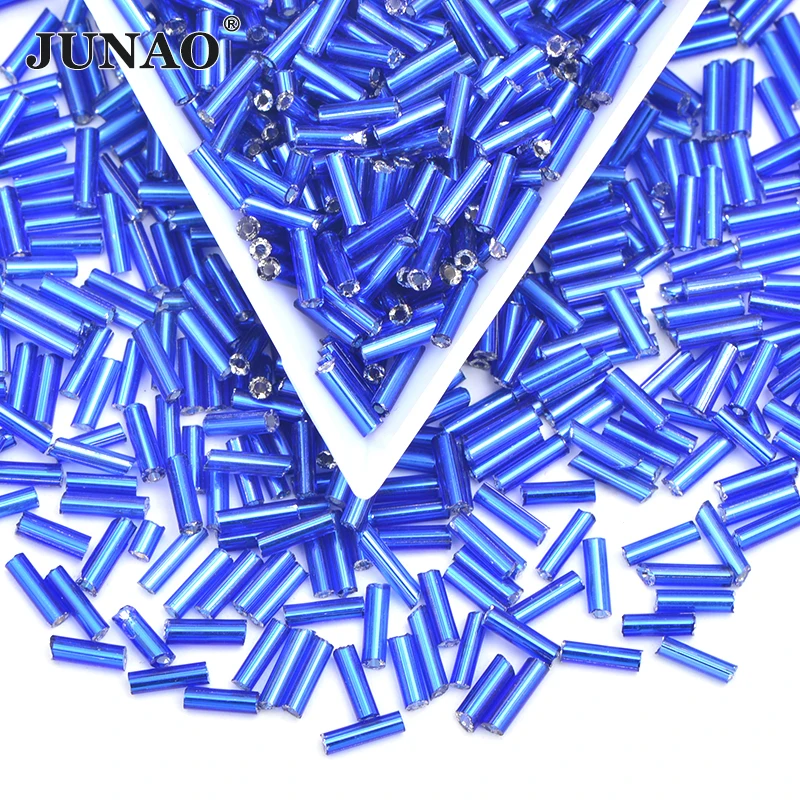 

JUNAO 20g 6mm Sewing Blue Color Glass Rhinestones Beads Scrapbook Strass Beads Sew On Crystal Stones for Clothes Needlework