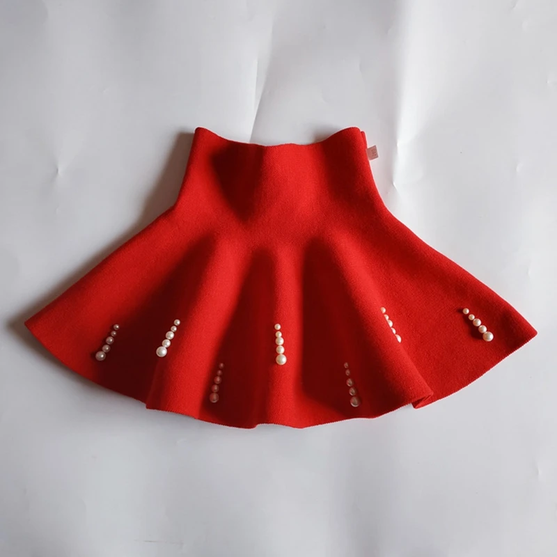 Юбка для девочек зимняя повседневная плиссированная мини юбка малышей детская