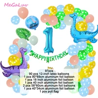 dinosaur balloon set 107pcs cartoon balloon garland arch baby 1 2 3 4 5 years old birthday party wedding anniversary decoration