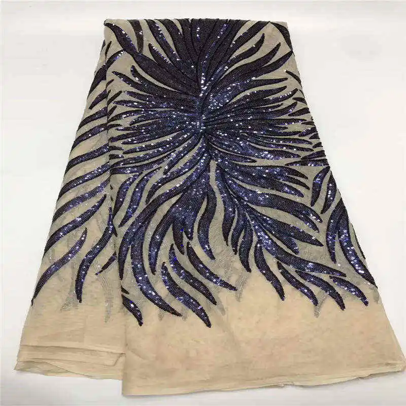 NEW African Lace Fabric French Sequins Net Noble Gold Fabrics High Quality Black Tulle | Дом и сад