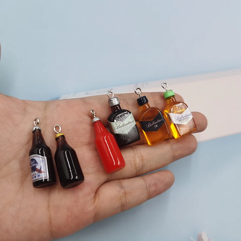 10 шт. европейские милые Подвески в виде бутылки для пива шармы изготовления