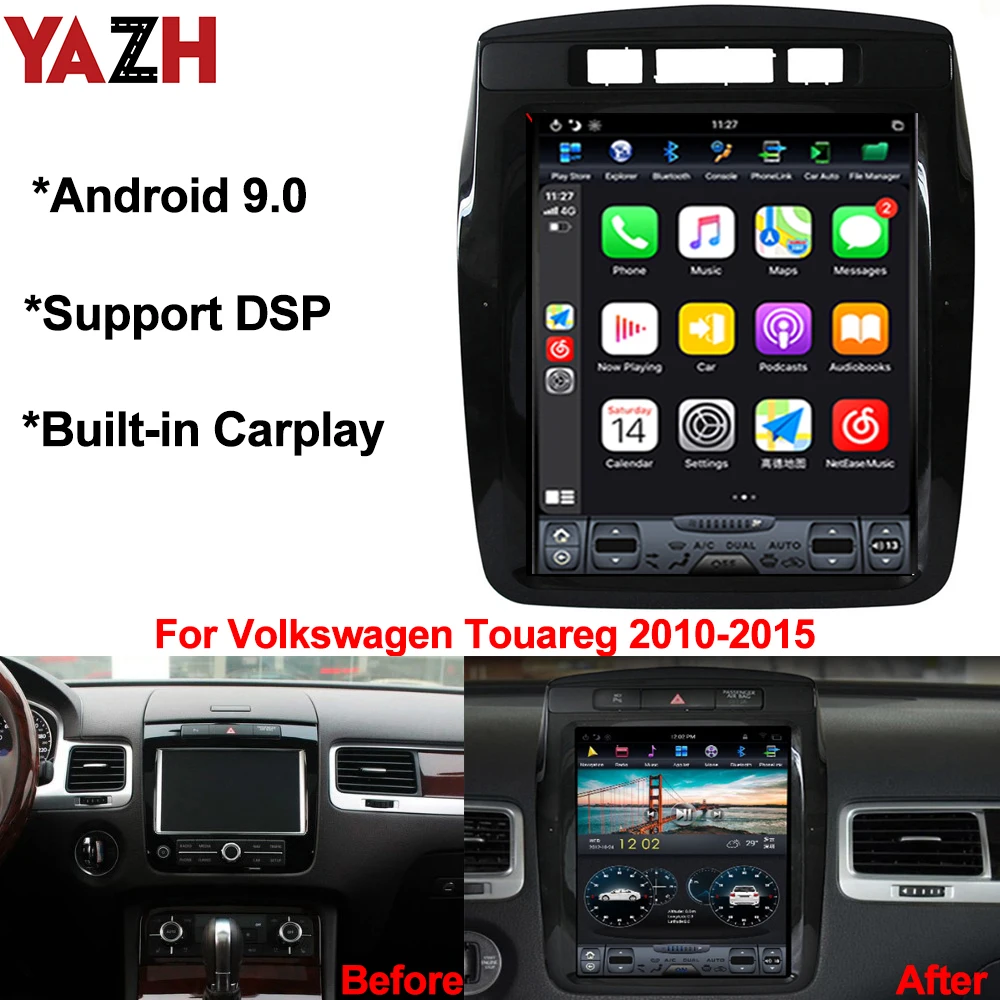 Автомобильный радиоплеер YAZH PX6 Android 9 0 для Volkswagen Touareg 2010 2011 2012 2013 2014 2015 с 10 4 дюймовым