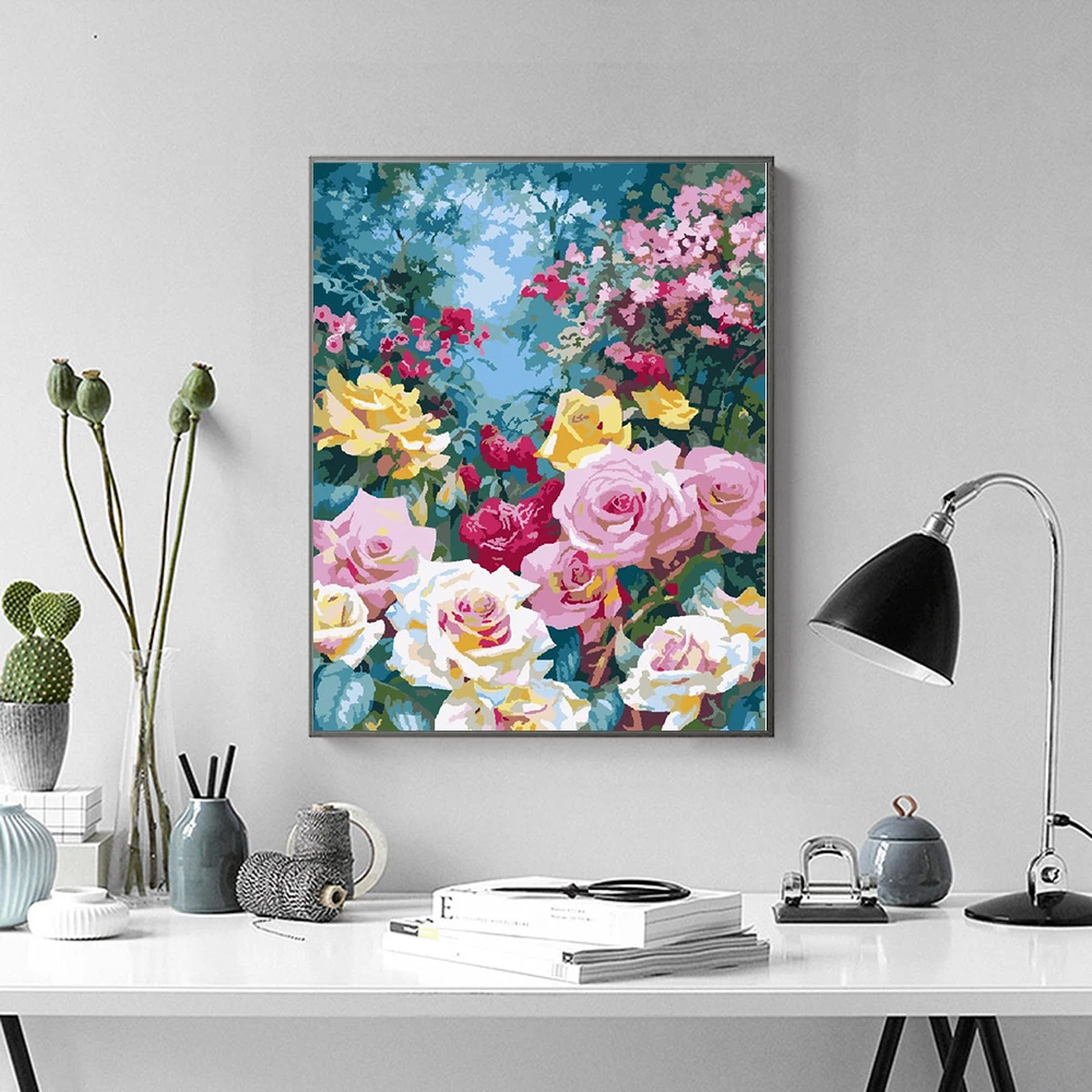 Картина AZQSD по номерам холст наборы цветок DIY Unframe уникальный подарок для взрослых