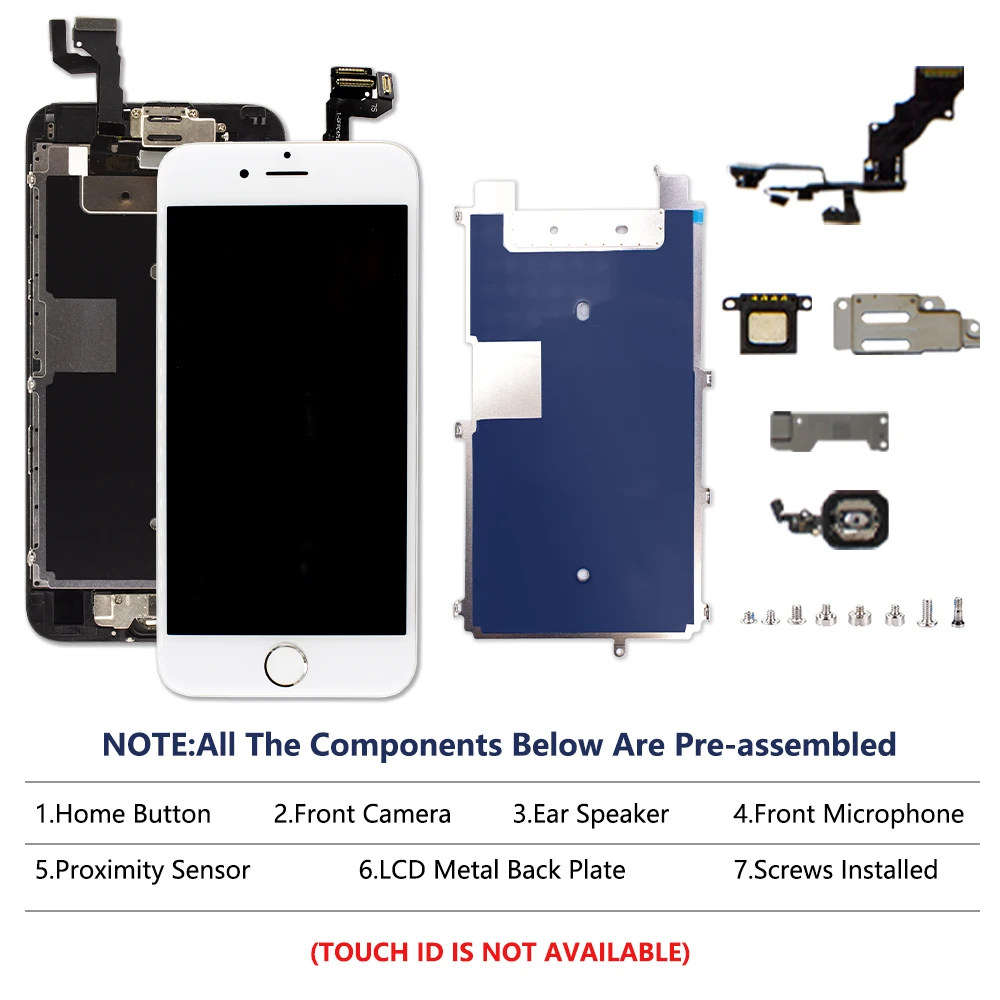 Полный ЖК-экран для iPhone 8 Plus Pantalla полный набор 3D сенсорный дигитайзер сборка
