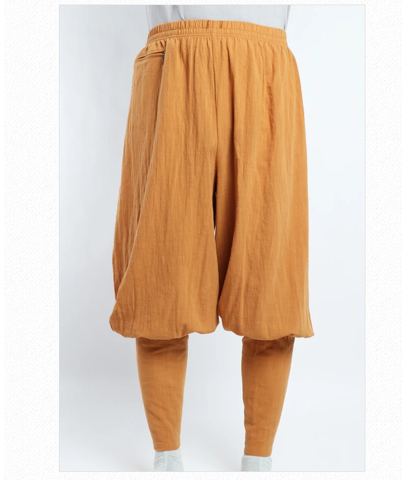 Новый дизайн хлопковые льняные буддистские штаны-монахи брюки Shaolin Kung fu 4 цвета