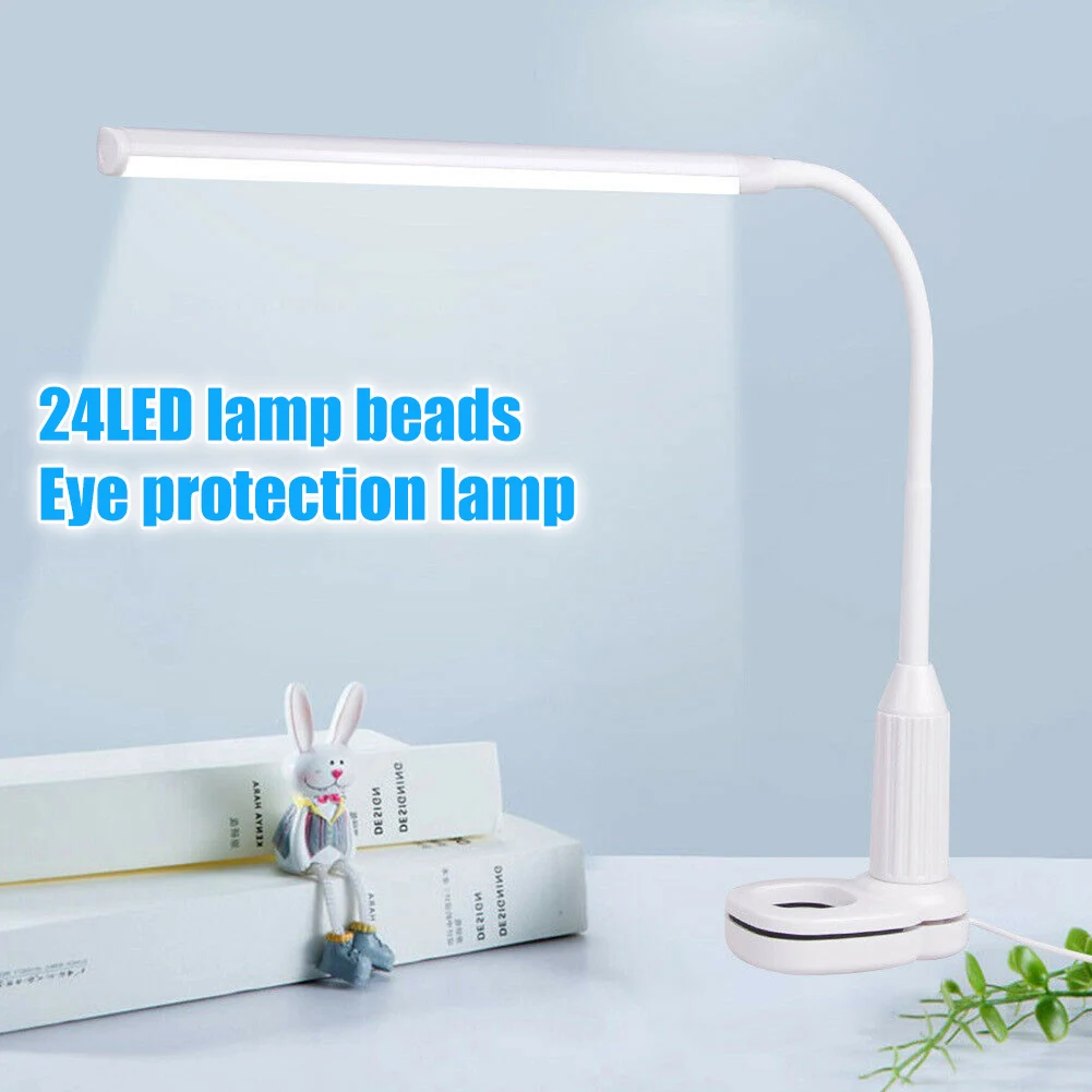 

LED Flexible USB Touching Desk Lamp with Dimmable Clip for Study Reading Night Light FAS6
