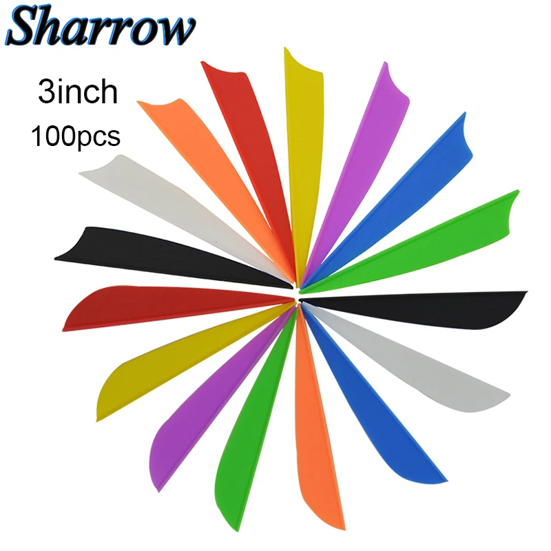 100 шт. 3 дюйма стрела для стрельбы из лука перо форма капли и щит резиновая лопасть