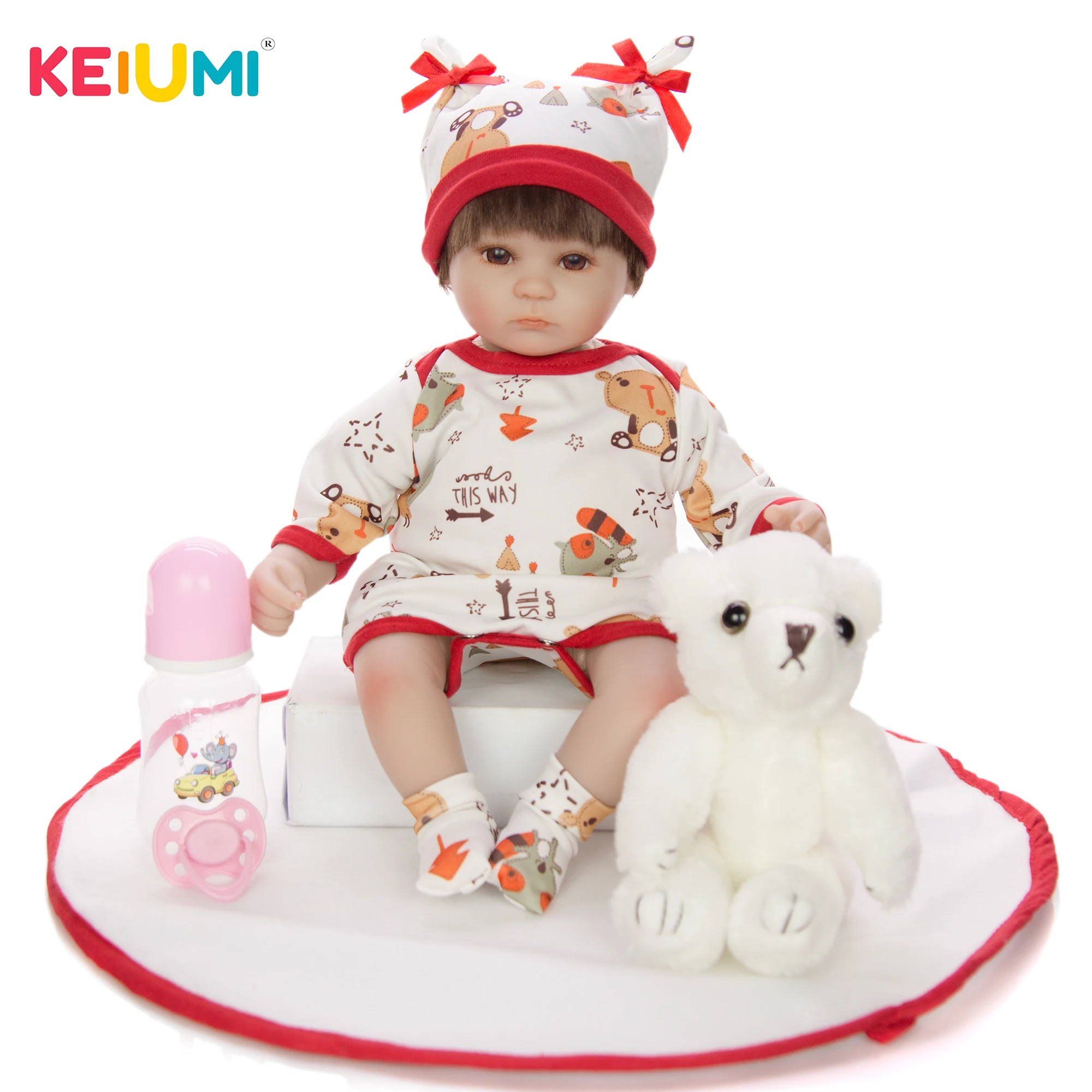 Силиконовая кукла реборн KEIUMI для девочек набивная детская полипропиленовая с