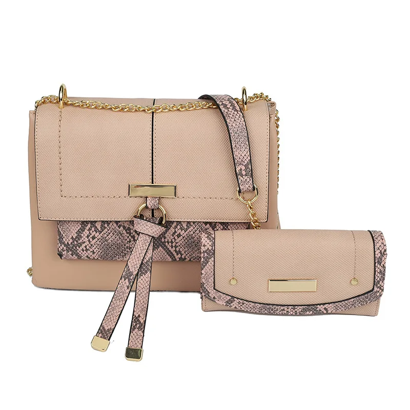 

Women's Handbags Snake Pattern Stitching Lock Buckle Square Metal Chain Armpit Shoulder Bag