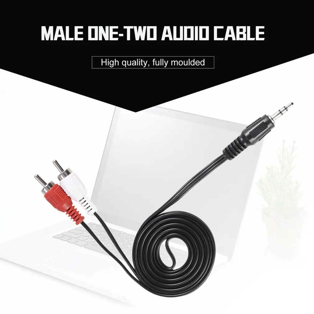 1/8 Inch 3.5mm Plug Jack to 2 RCA Male Stereo Audio Earphone Headphone Headset Y Splitter Adaptor Cable |