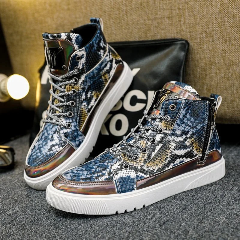 

Итальянская модная повседневная спортивная обувь, мужские черные модные мужские высокие ботинки, мужские кроссовки, стильные холщовые муж...