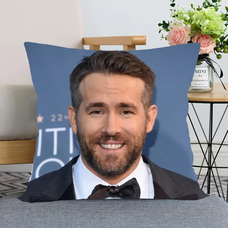 New Ryan Reynolds Pillowcase Bedroom Home Decorative Gift Pillow Cover Square Zipper Cases 40x40 45x45 Satin Soft | Дом и сад