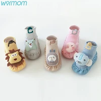 warmom cute cartoon animal non slip baby toddler socks yellow lion blue elephant children floor socks newborn accessories