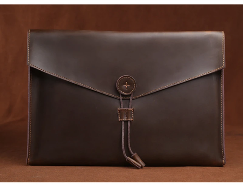 Men Bag Messenger Handbag Genuine Leather Women Brown Crazy Horse Business Briefcase For Man Document Holder A4 Hand 0021 | Багаж и сумки