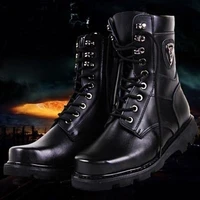 leather boots mens high top outdoor fleece lined warm wool boots mens martens boots outdoor hiking boots security guard shoes