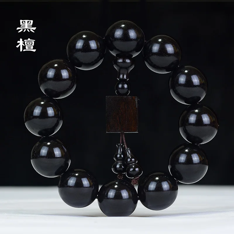 Черный сандаловое дерево ручной струны Эбеновое браслет из розового дерева