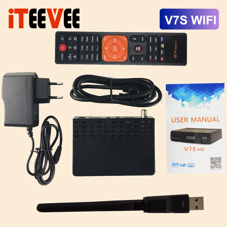 Оригинальный Freesat Мини цифровой спутниковый ТВ-приставка приемник V7S HD DVBS2 Suppport