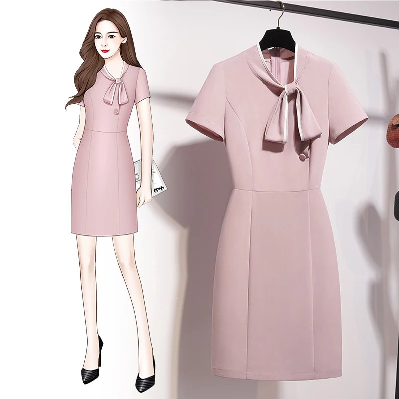 

Business Dress 2021 New Summer Temperament Goddess Style Front Desk Frock Jewelry Store High-End Beauty Salon Workwear
