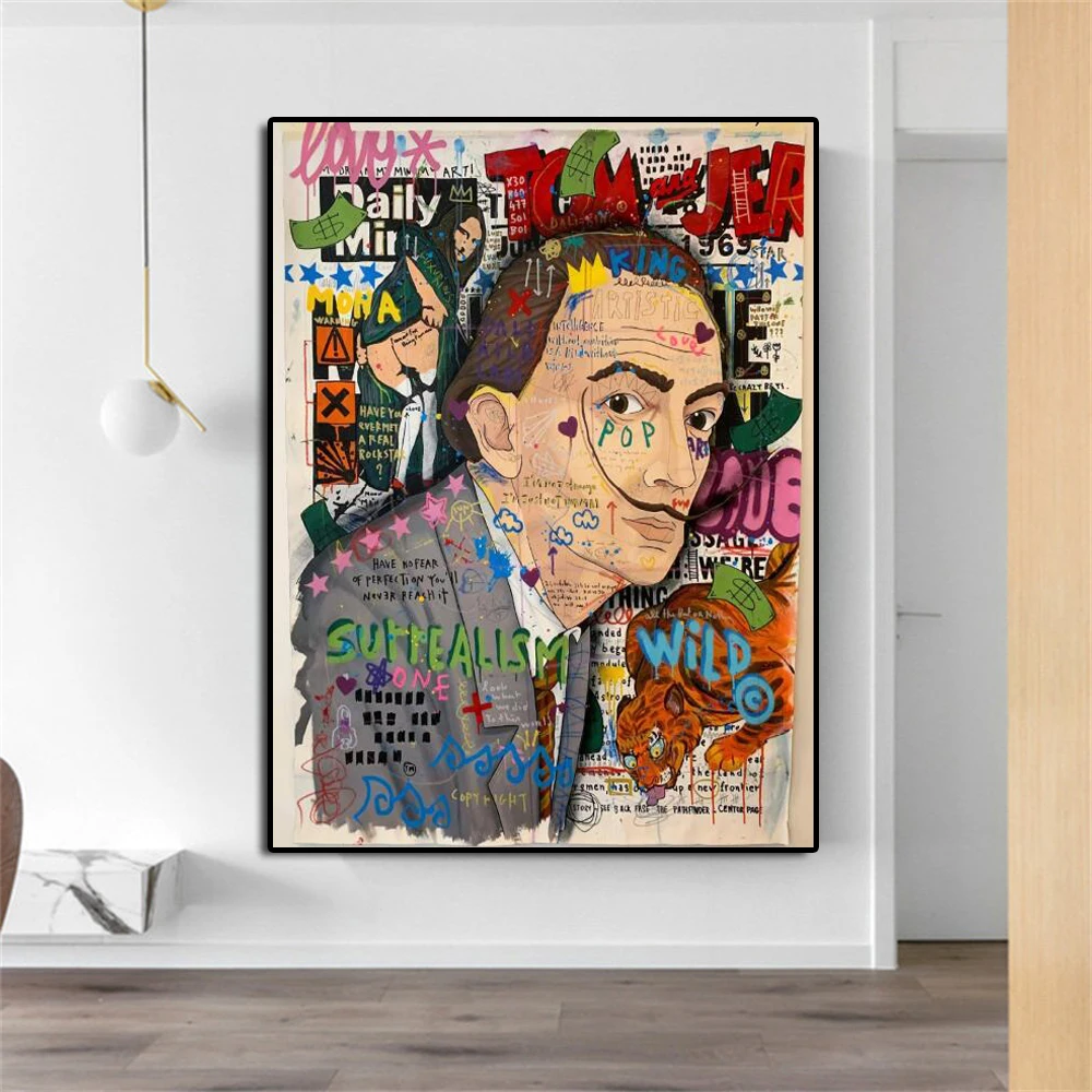 

Surrealism Artistic Street Graffiti Art Prints on Canvas Painting Modern Pop Art Poster for Room One Piece Home Wall Decorative