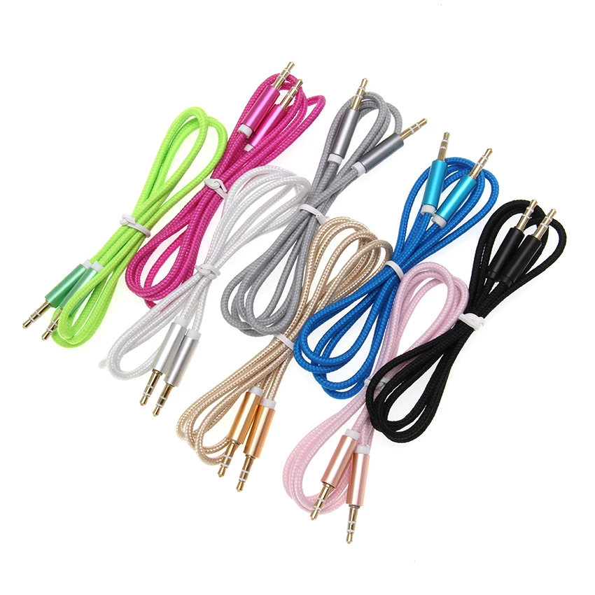 

3.5mm Extended Version 1M Stereo Car Auxiliary Audio Cable Male To Male for Smart Phone Aux 3.5mm Male Audio Cable 100pcs/lot