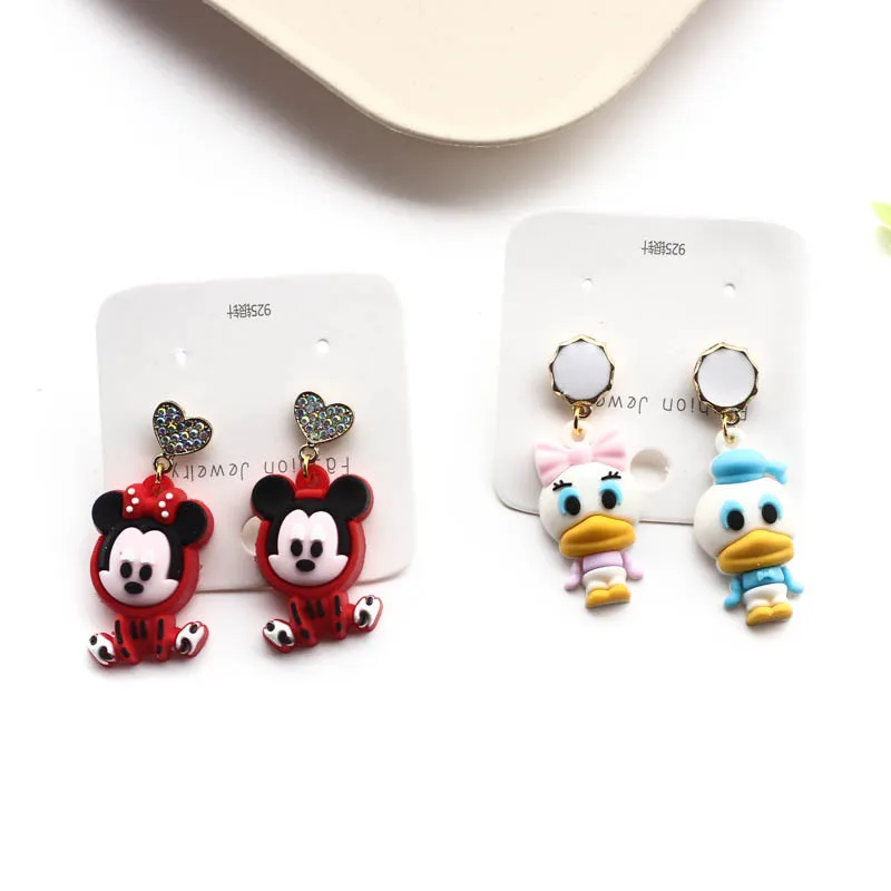 

Новое поступление женские модные серьги Reain Микки Минни Маус Аниме аксессуары Дональд Дак маргаритки подвески для косплея