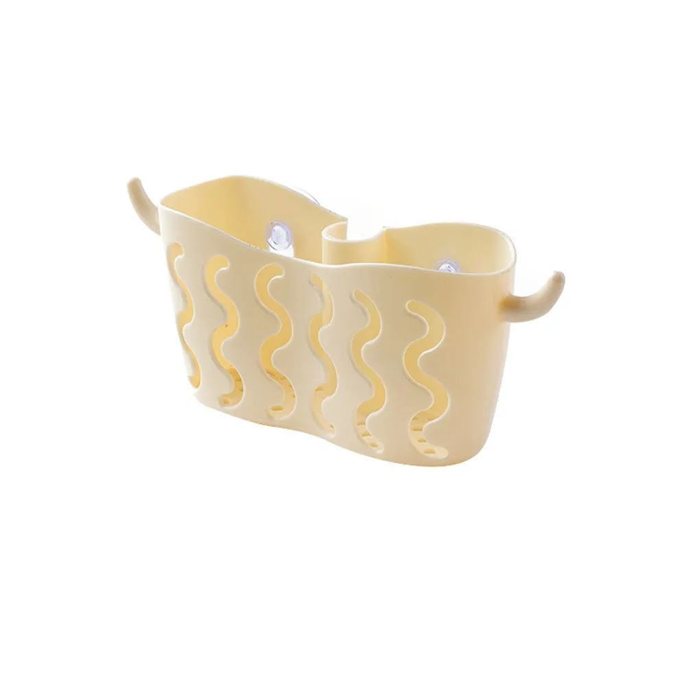 

Kitchen Supplies Perforated Suction Cup Storage Hanging Basket Faucet Sponge Drain Basket Rack 12.5*8.2cm