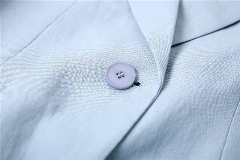 

XXXL Cotton And Linen Small Suit Jacket Female Autumn Thin Blue Casual Blazer Women Plus Size Slim Jackets Women Blazers C6523