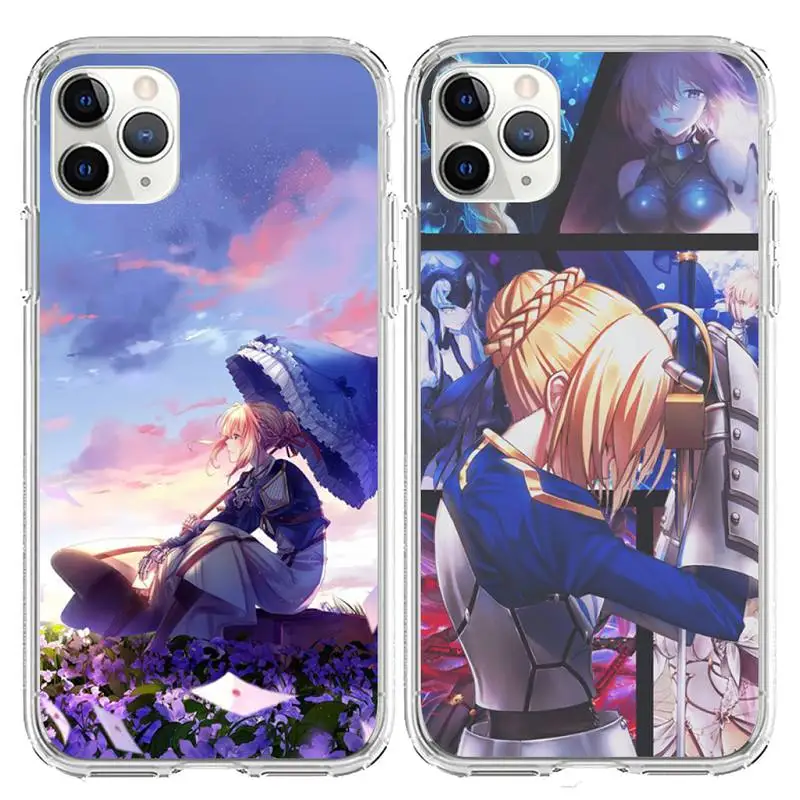 

Прозрачный мягкий чехол Fate Zero Stay Night Saber для Iphone 7 8 Plus X Xs Max Xr 11 12 13 Mini Pro Max SE2