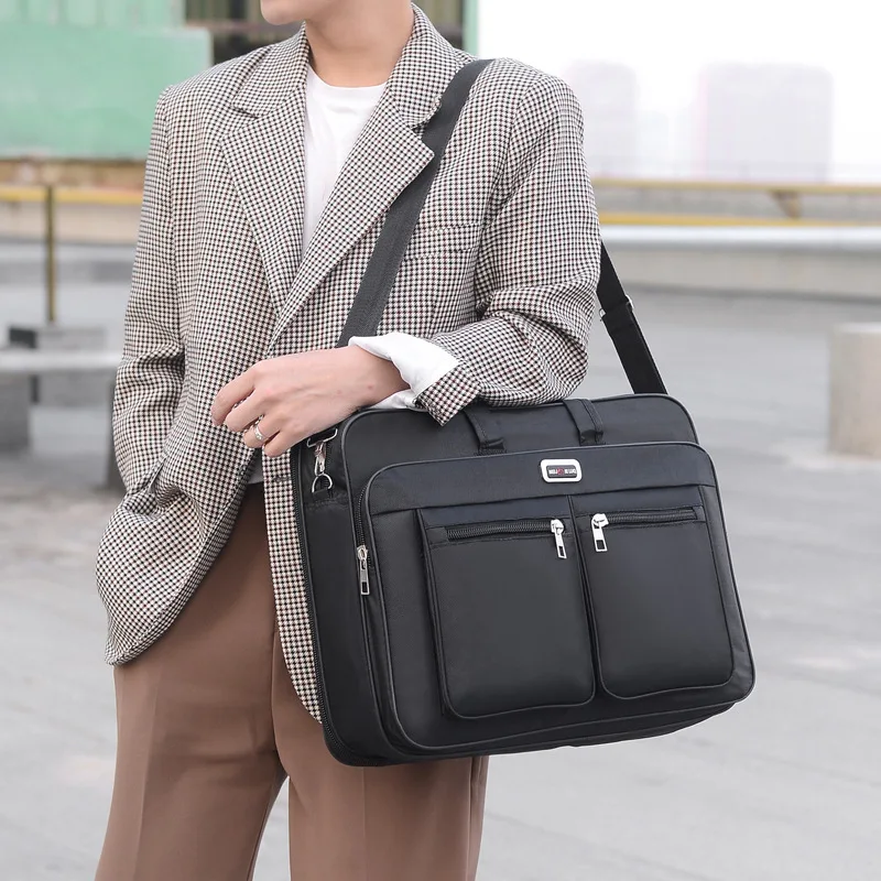 briefcases travel necessary laptop portable a4 document computer storage handbag notebook organizer shoulder zip bag accessories free global shipping